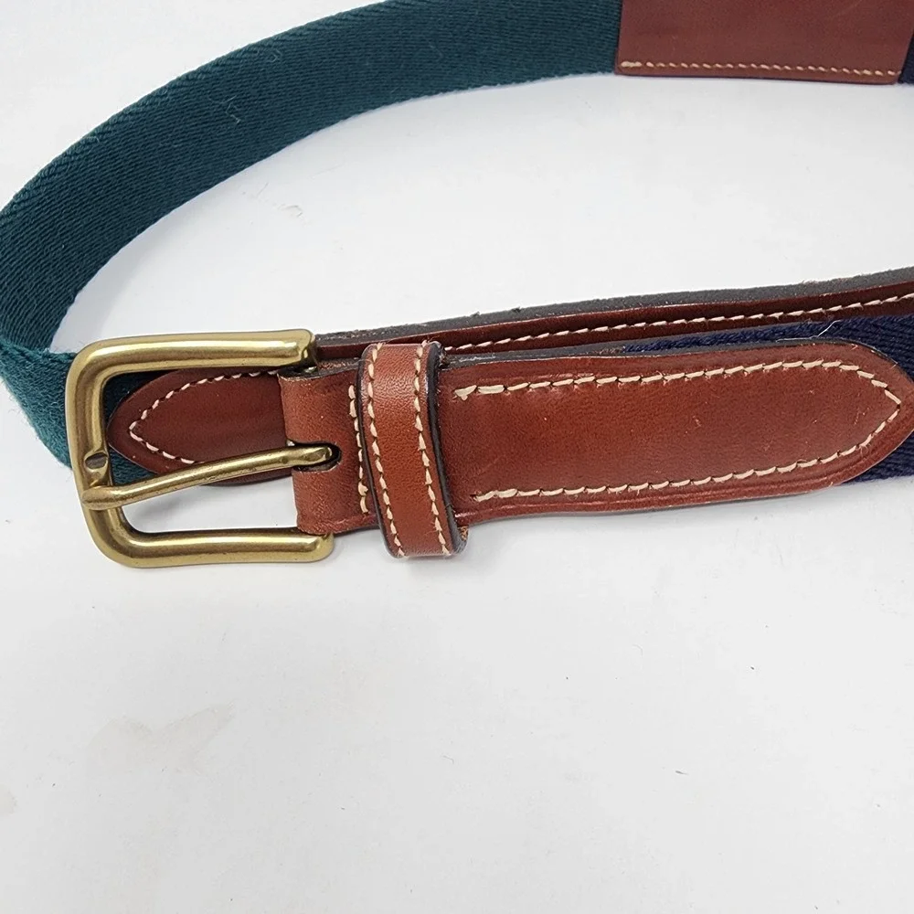 Tommy Hilfiger Belt Men's SIZE 32 Green Maroon Colorblock Leather